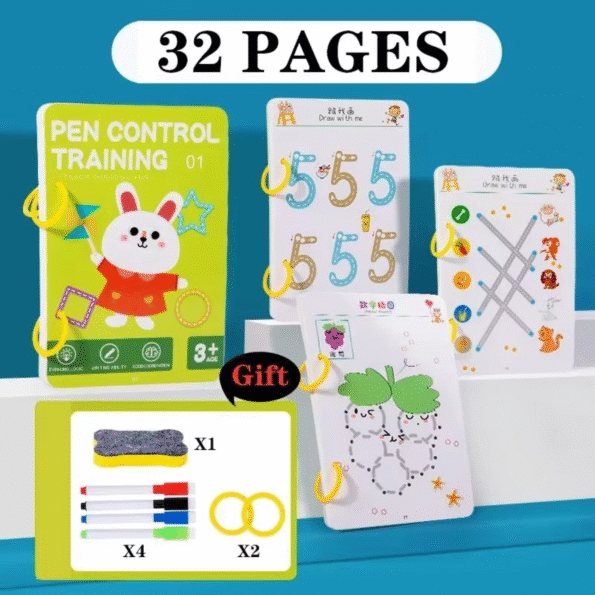 Reusable tracing workbook for kids