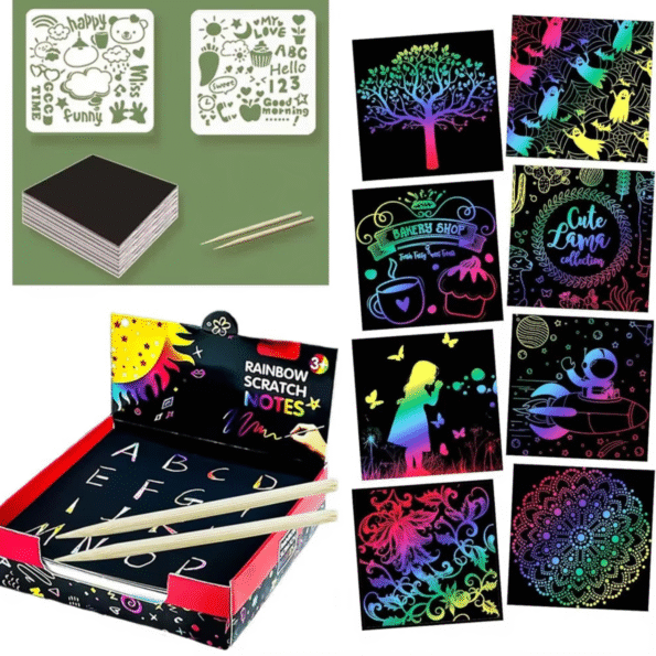 Rainbow Scratch Art Diy Mini Notes