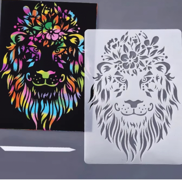 Rainbow Scratch Art Craft Stencil