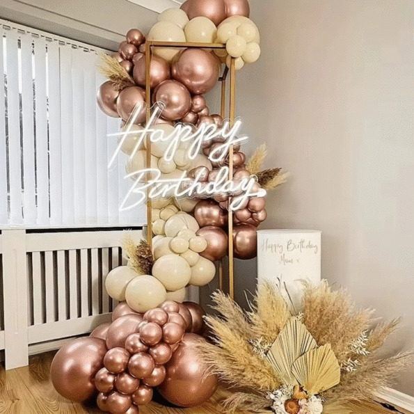 Rose Gold Metallic Latex Balloons - Image 2