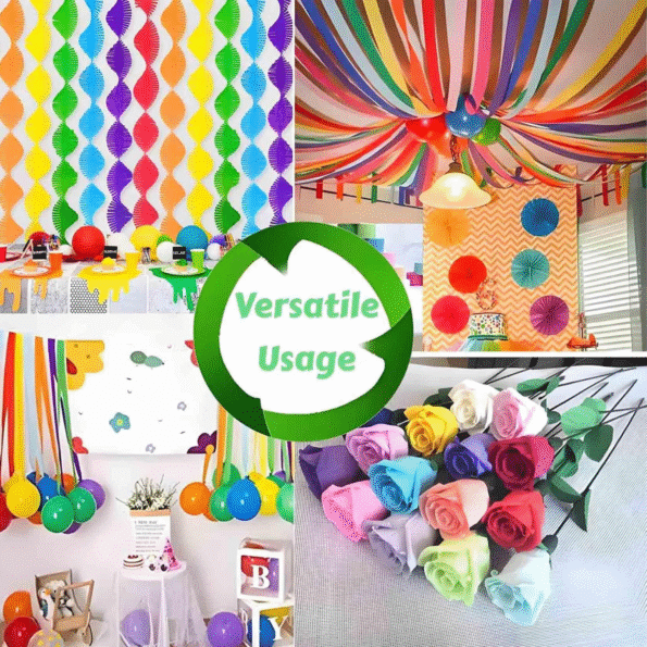Rainbow Crepe Paper Streamers - Image 3
