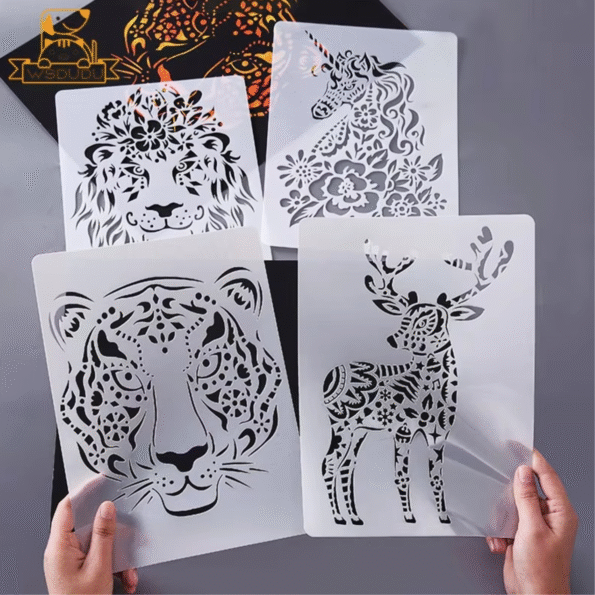 Rainbow Scratch Art Craft Stencil - Image 4