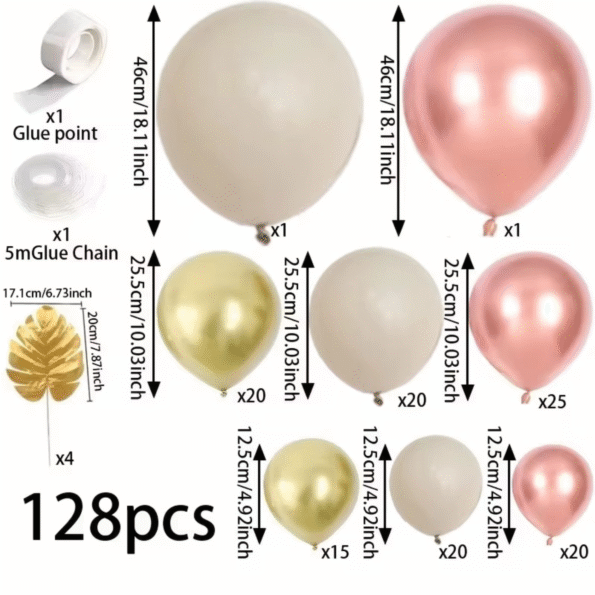 Rose Gold Metallic Latex Balloons - Image 3