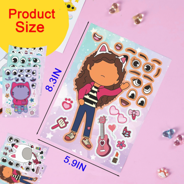 Gabby Cat Dolls Cartoon Stickers Diy - Image 3