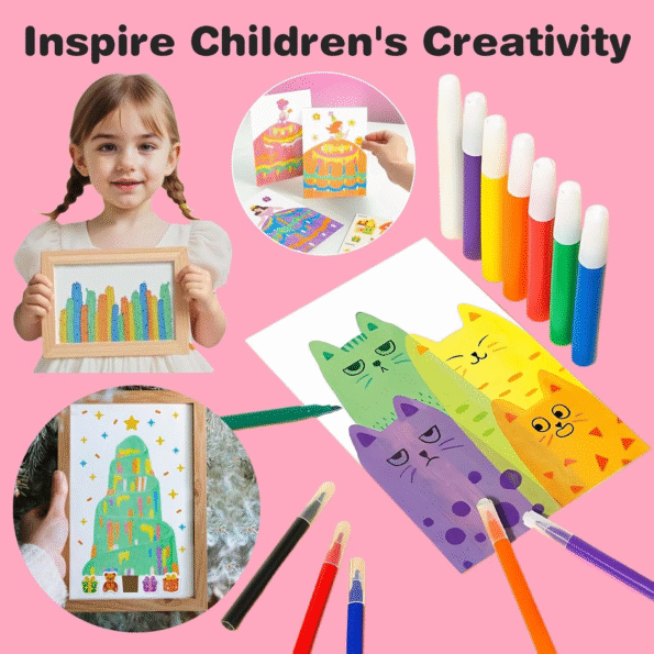 Rainbow Scratch Art Painting Postcard Kids - Image 5