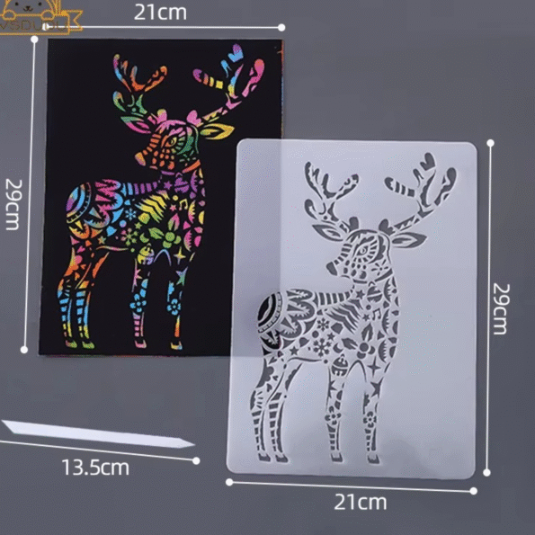 Rainbow Scratch Art Craft Stencil - Image 3