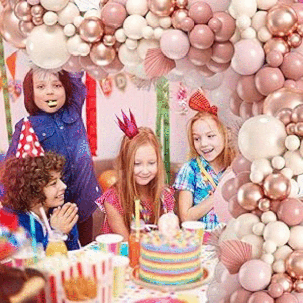 Rose Gold Metallic Latex Balloons - Image 5