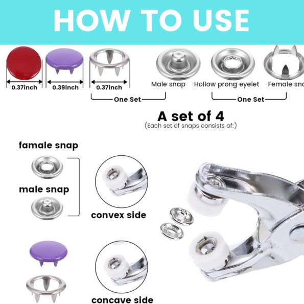 Metal Snap Button Craft Kit - Image 2